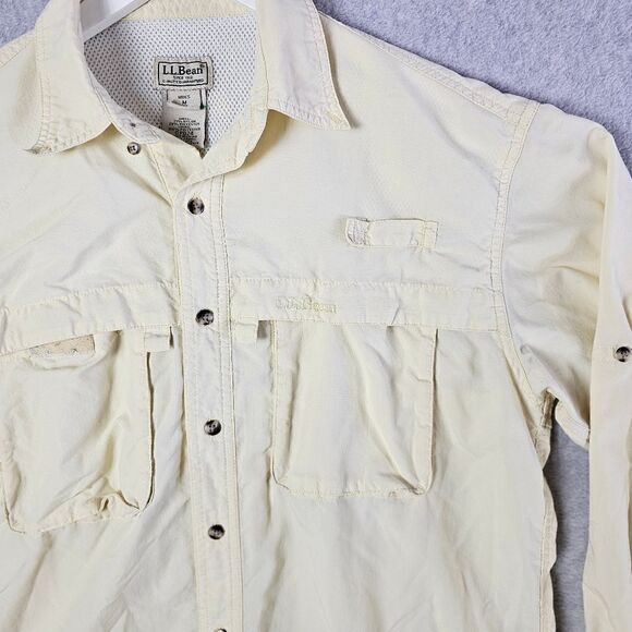 L.L. Bean Vented Performance Fishing Shirt Button Down Medium pfg - Picture 3 of 11